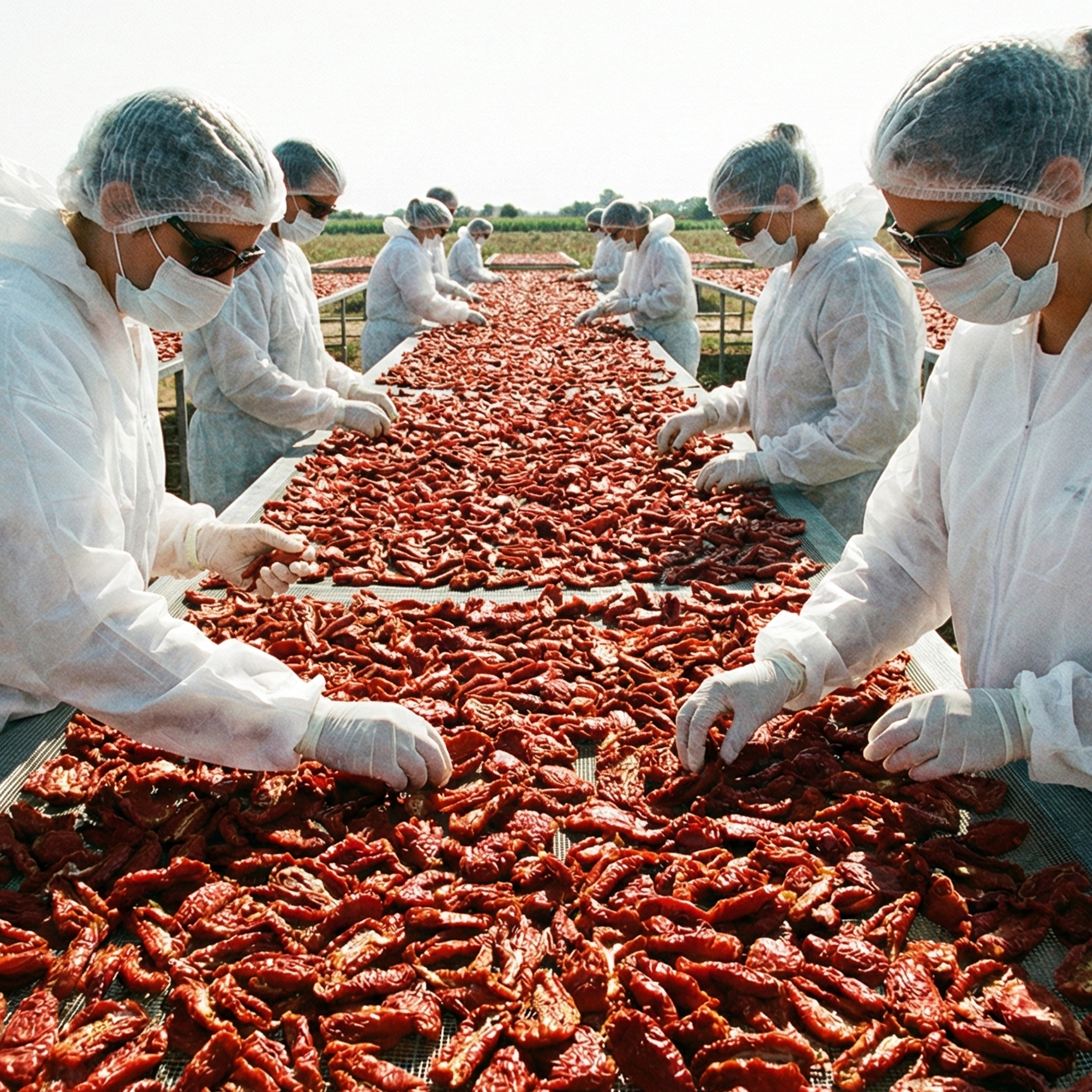 Bergama'da guneste kurutulan domatesler - Ege Terra Foods uretim alani